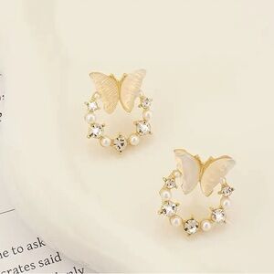 Butterfly Pearl Earrings